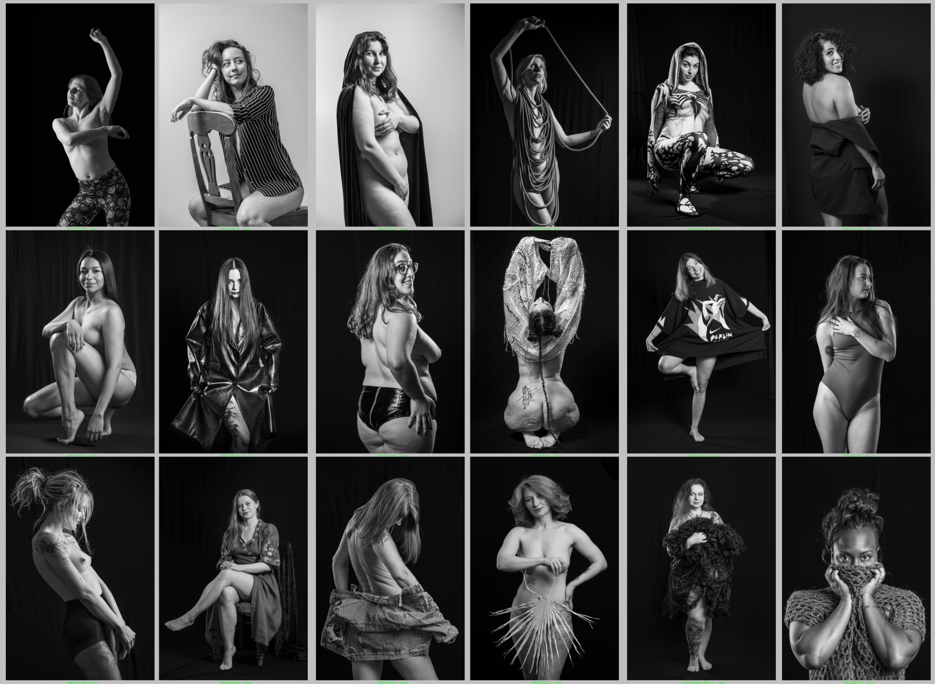 Contact sheet of SPOR23 project exhibition set